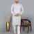 Men's gray cotton chikankari embroidered kurta with cream churidar (rg-50715-36)