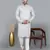 Men's gray cotton chikankari embroidered kurta with cream churidar (rg-50715-36)