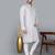 Men's gray cotton chikankari embroidered kurta with cream churidar (rg-50715-36)