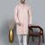 Men's light pink cotton chikankari embroidered kurta with cream churidar (rg-50716-36)