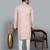 Men's light pink cotton chikankari embroidered kurta with cream churidar (rg-50716-36)