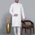 Men's white sequence tread work kurta with white churidar (rg-50717-36)