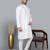 Men's white sequence tread work kurta with white churidar (rg-50717-36)