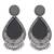 Ethnic silver oxidized indian wedding bollywood teardrop shaped dangle earrings for women (e3320ox)