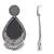 Ethnic silver oxidized indian wedding bollywood teardrop shaped dangle earrings for women (e3320ox)