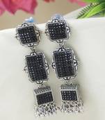 Ethnic silver oxidized indian wedding bollywood boho earrings for women 