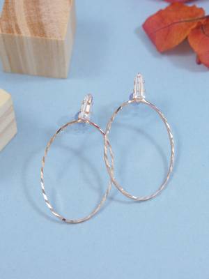 Rose  indian wedding bollywood oval shaped lightweighted cz earring for women  1