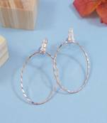 Rose  indian wedding bollywood oval shaped lightweighted cz earring for women 