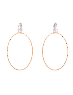 Rose  indian wedding bollywood oval shaped lightweighted cz earring for women  2