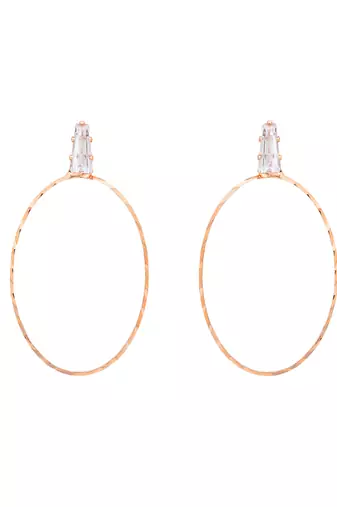 Rose  indian wedding bollywood oval shaped lightweighted cz earring for women 