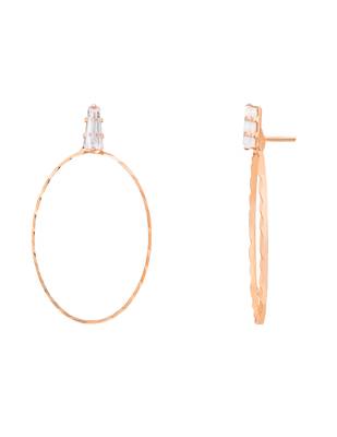 Rose  indian wedding bollywood oval shaped lightweighted cz earring for women  3