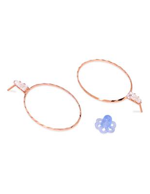 Rose  indian wedding bollywood oval shaped lightweighted cz earring for women  4