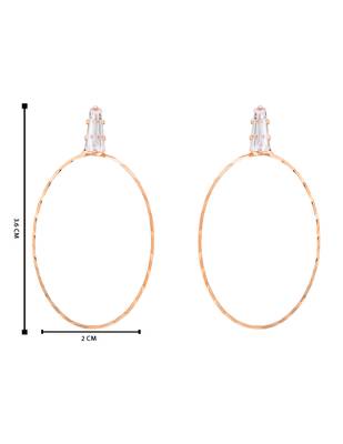 Rose  indian wedding bollywood oval shaped lightweighted cz earring for women  5