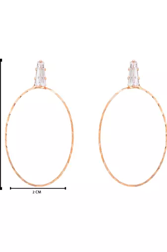Rose  indian wedding bollywood oval shaped lightweighted cz earring for women 