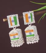National flag ethnic jhumka earrings for women 