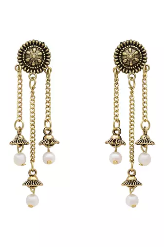 Indian wedding bollywood lightweight multi layered dangle jhumka earrings for women 