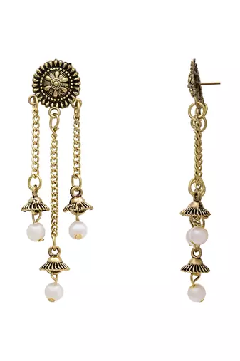 Indian wedding bollywood lightweight multi layered dangle jhumka earrings for women 