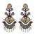Ethnic silver oxidized indian wedding bollywood peacock statement jhumka earrings for women (e3330oxmg)