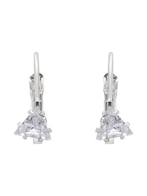 Stylish trillion-cut lever back drop small fancy earrings for women  2