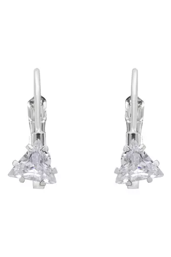 Stylish trillion-cut lever back drop small fancy earrings for women 