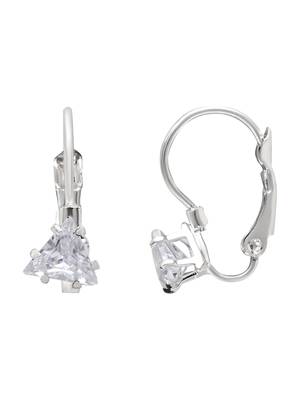 Stylish trillion-cut lever back drop small fancy earrings for women  3