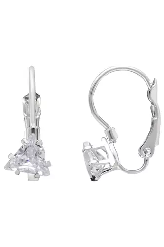 Stylish trillion-cut lever back drop small fancy earrings for women 