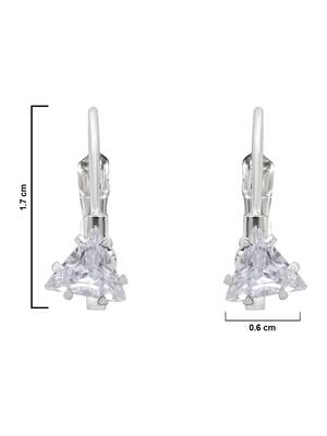 Stylish trillion-cut lever back drop small fancy earrings for women  4