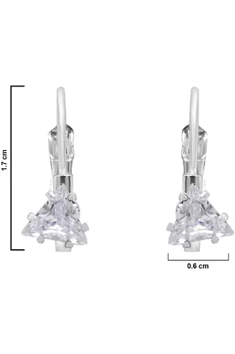 Stylish trillion-cut lever back drop small fancy earrings for women 