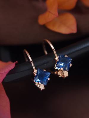 Rose  stylish square-cut lever back drop small fancy earrings for women  1