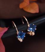 Rose  stylish square-cut lever back drop small fancy earrings for women