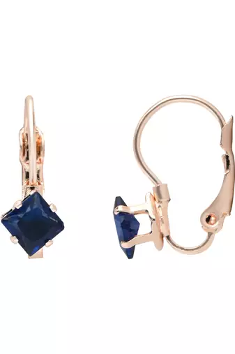 Rose  stylish square-cut lever back drop small fancy earrings for women 