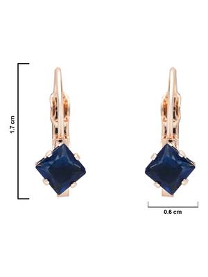 Rose  stylish square-cut lever back drop small fancy earrings for women  4