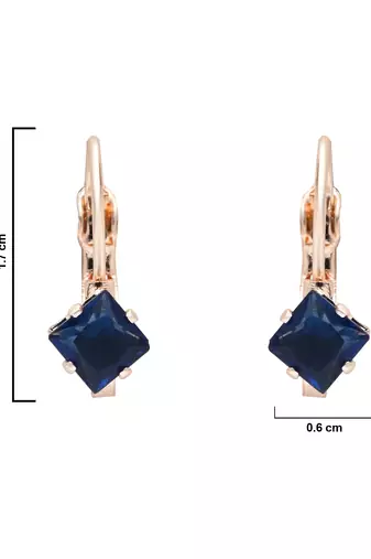 Rose  stylish square-cut lever back drop small fancy earrings for women 