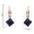 Rose  stylish square-cut lever back drop small fancy earrings for women (blue)