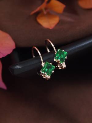 Rose  stylish square-cut lever back drop small fancy earrings for women  1