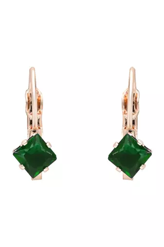 Rose  stylish square-cut lever back drop small fancy earrings for women 