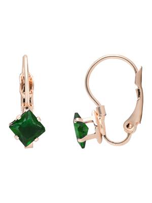 Rose  stylish square-cut lever back drop small fancy earrings for women  3