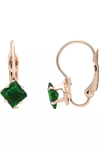 Rose  stylish square-cut lever back drop small fancy earrings for women 