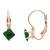 Rose  stylish square-cut lever back drop small fancy earrings for women (green)