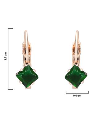 Rose  stylish square-cut lever back drop small fancy earrings for women  4