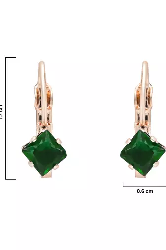 Rose  stylish square-cut lever back drop small fancy earrings for women 