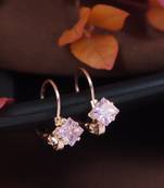 Rose  stylish square-cut lever back drop small fancy earrings for women
