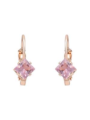Rose  stylish square-cut lever back drop small fancy earrings for women  2