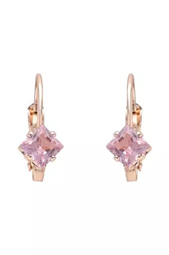 Rose  stylish square-cut lever back drop small fancy earrings for women 