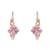 Rose  stylish square-cut lever back drop small fancy earrings for women (pink)