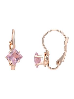 Rose  stylish square-cut lever back drop small fancy earrings for women  3