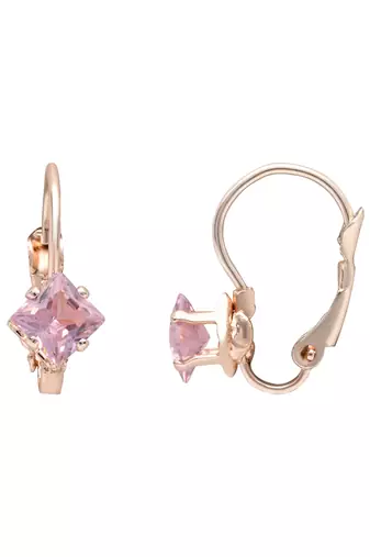 Rose  stylish square-cut lever back drop small fancy earrings for women 