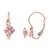 Rose  stylish square-cut lever back drop small fancy earrings for women (pink)