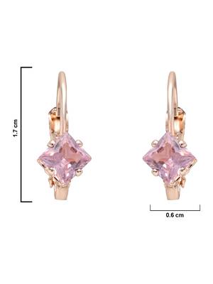 Rose  stylish square-cut lever back drop small fancy earrings for women  4