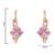 Rose  stylish square-cut lever back drop small fancy earrings for women (pink)